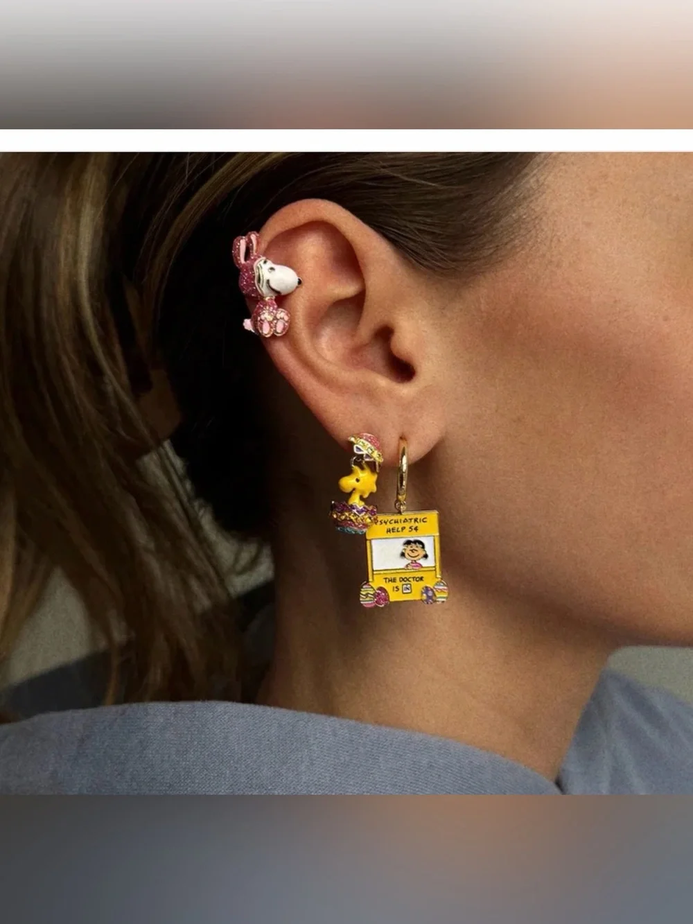 Baublebar Peanuts Snoopy Earrings: Set of 3 Pairs